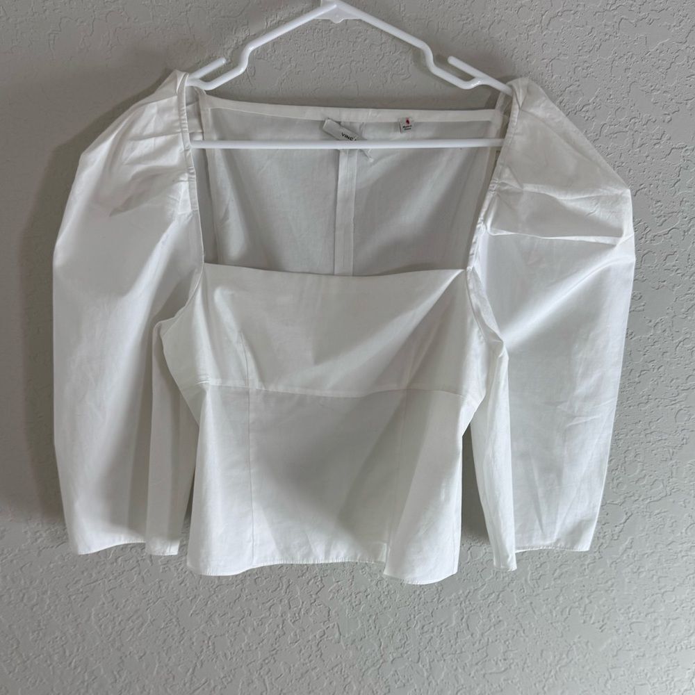 Vince White Square Neck Blouse Size 8 - Picture 7 of 14